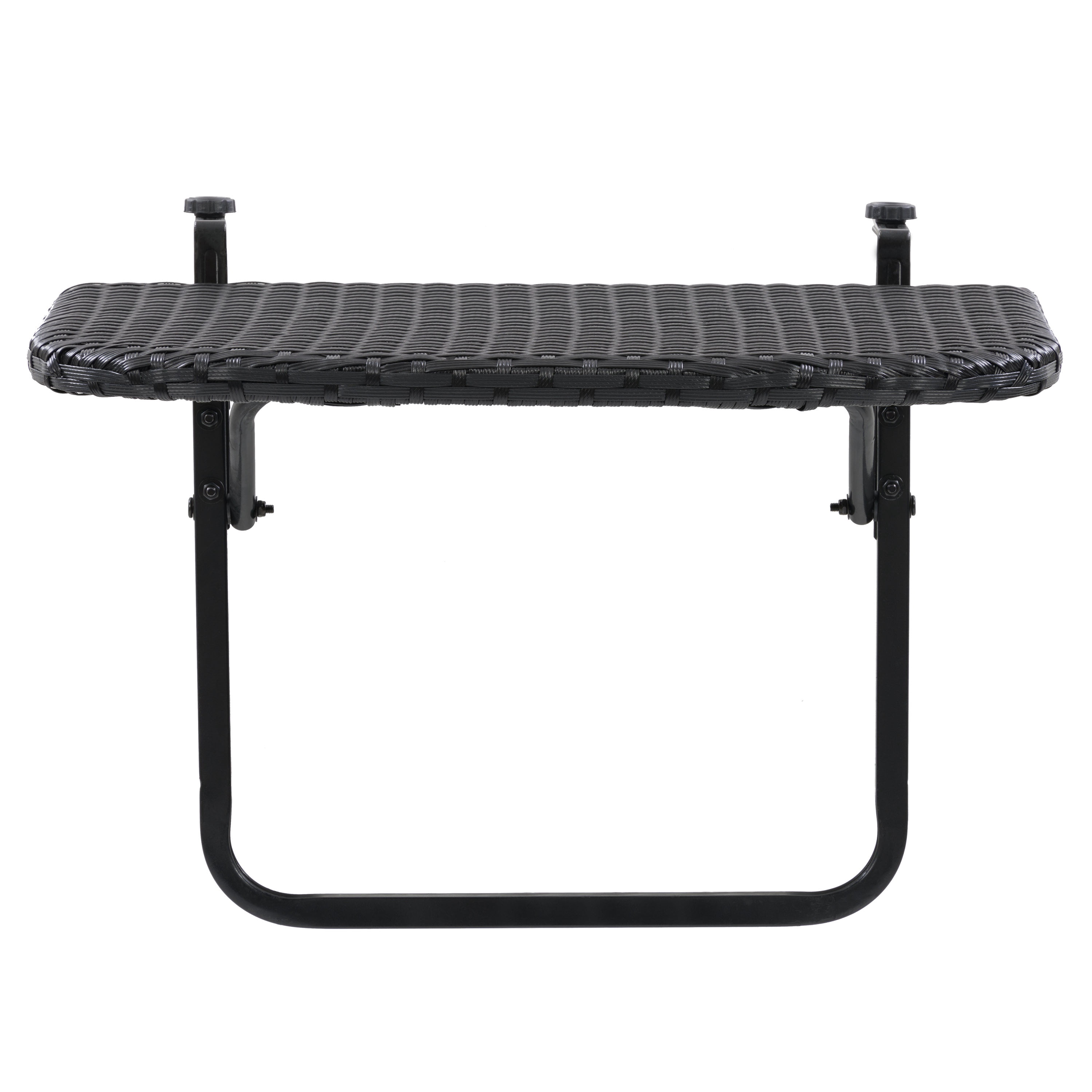 CorLiving Parksville Resin Wicker and Steel Outdoor Foldable Balcony Table, Black