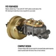 thumbnail image 4 of 7-Inch Brake Booster Master Cylinder Combo, 1" Bore, Zinc-Plated Steel, Universal Fit for Under Hood/Floor, 3/8"-24 IFF Outlets, Disc-Disc or Disc-Drum, 3-3/8" On-Center Mounting, 4 of 20