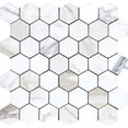 thumbnail image 2 of Serena 12 x 12 in. Polished White Gray Marble Mosaic Hexagon Wall and Floor Tile (4.83 sq ft/case) - 5 Pack, 2 of 2