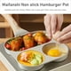 thumbnail image 4 of Parrilla para huevos no pegajosa, placa de hervir huevos, 3 tazas, para desayuno, estufa de gas, inducción, diseño dividido, metal resistente, fácil de limpiar, para cocina, para hogar,, 4 of 9