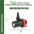 thumbnail image 4 of Alpine Corporation Eco-Twist Energy-Saving Pump 4000GPH, 33' Cord for Ponds, Filtration Systems, & Waterfall, 4 of 12