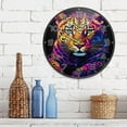 thumbnail image 4 of Colored Tiger Wall Clock Round Silent Non Ticking Battery Operated Accurate Arabic Numerals Design Clocks for Home Kitchen Living Room Bedroom 9.5inch Home Decor, 4 of 6