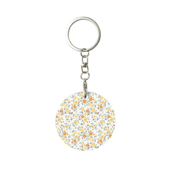 Naloa Floral1 Print Round Keychain Keychain Key Ring, Key Tag, Key Chain Bulk for Gift Accessories (Round)