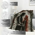 thumbnail image 2 of Gothic Romance Skull Lovers Blanket,Red Rose Skeleton Throw Blankets,Gifts for Women Men, Lightweight Soft Fleece Cozy,for Sofa Couch Bed Room Travel,Festival Halloween Goth Decor,40x50in, 2 of 8