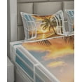 thumbnail image 2 of Ambesonne Beach Fitted & Top Sheet Set with Shams, Sea Ocean Palms Scenery, Multicolor, 2 of 4