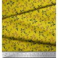 thumbnail image 2 of Soimoi Yellow Moss Georgette Fabric Berries Leaves Decor Fabric Printed Yard 42 Inch Wide, 2 of 3