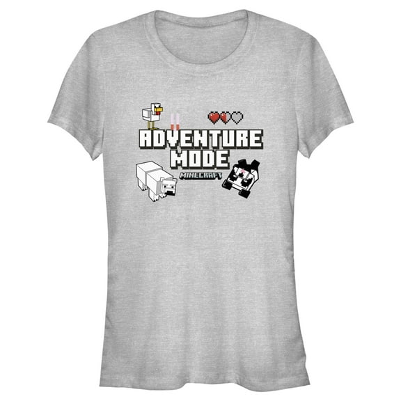 Junior's Minecraft Adventure Mode Bears Graphic Tee Athletic Heather Medium