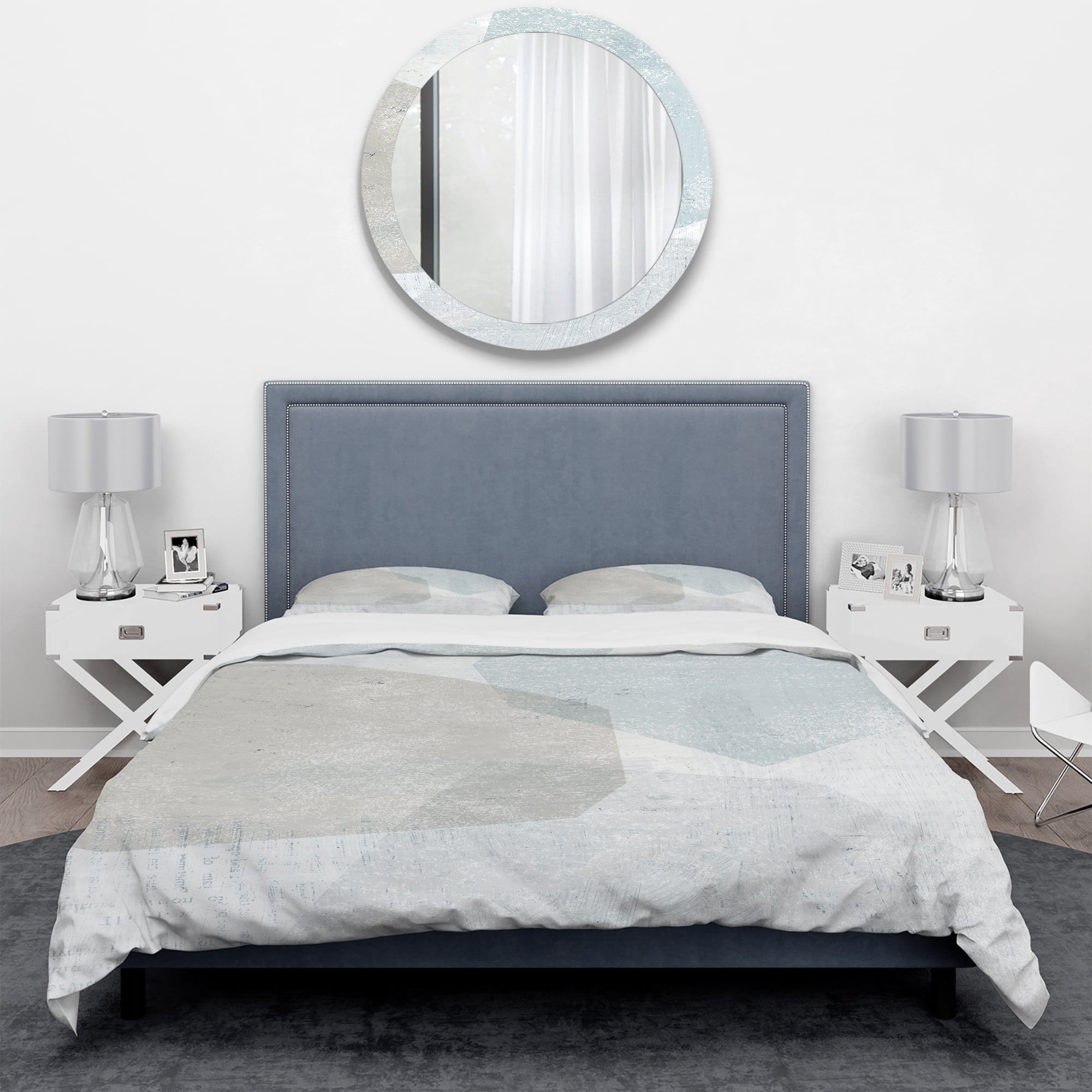 Designart 'Grey and White Collage I' Geometric Duvet Cover Set