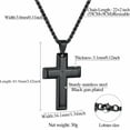 thumbnail image 4 of FindChic Black Cross Necklaces for Men Stainless Steel Lord's Prayer Pendant Necklace Boyfriend Husband Religious Valentine's Day Gift Packaged, 4 of 8