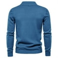 thumbnail image 3 of TFEOQRY Pullover Sweater for Men Solid Color Loose Comfortable Knit Wear Long Sleeved Stand Up Collar Sweater Top Blue, 3 of 3