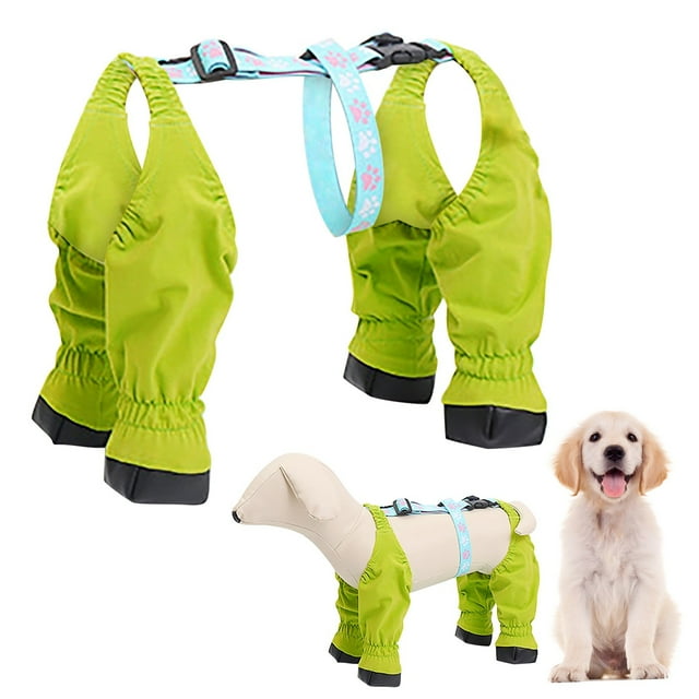 Chaussures pour Chien Bottes à Bretelles Mignonnes Chaussures d'Hiver Respirantes Bottes pour Chien avec Sangle Réglable Boucle Bottes de Marche Extérieure pour Chiens (Chartreuse) Accessoires pour Chien Lévrier