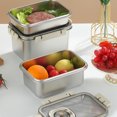 thumbnail image 4 of Leakproof Food Preservation Box With Lid, Fridge Food Storage Container, 304 Stainless Steel Refrigerator Cheese Case For Fruits Vegetables Meats, 4 of 8