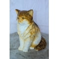 thumbnail image 2 of Nifao Brown Cat Sitting Bronze Statue, Charming for Cat Lovers – Home Decor Sculpture, 12"L x 10"W x 14"H, 2 of 11
