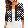 thumbnail image 2 of Gamivast Bolero Shrugs for Women Polka Dot 3/4 Sleeve Open Front Cropped Cardigan Lightweight Casual Dress Cover Up Vintage Style Tops for Spring Summer Vacation Wear, 2 of 6