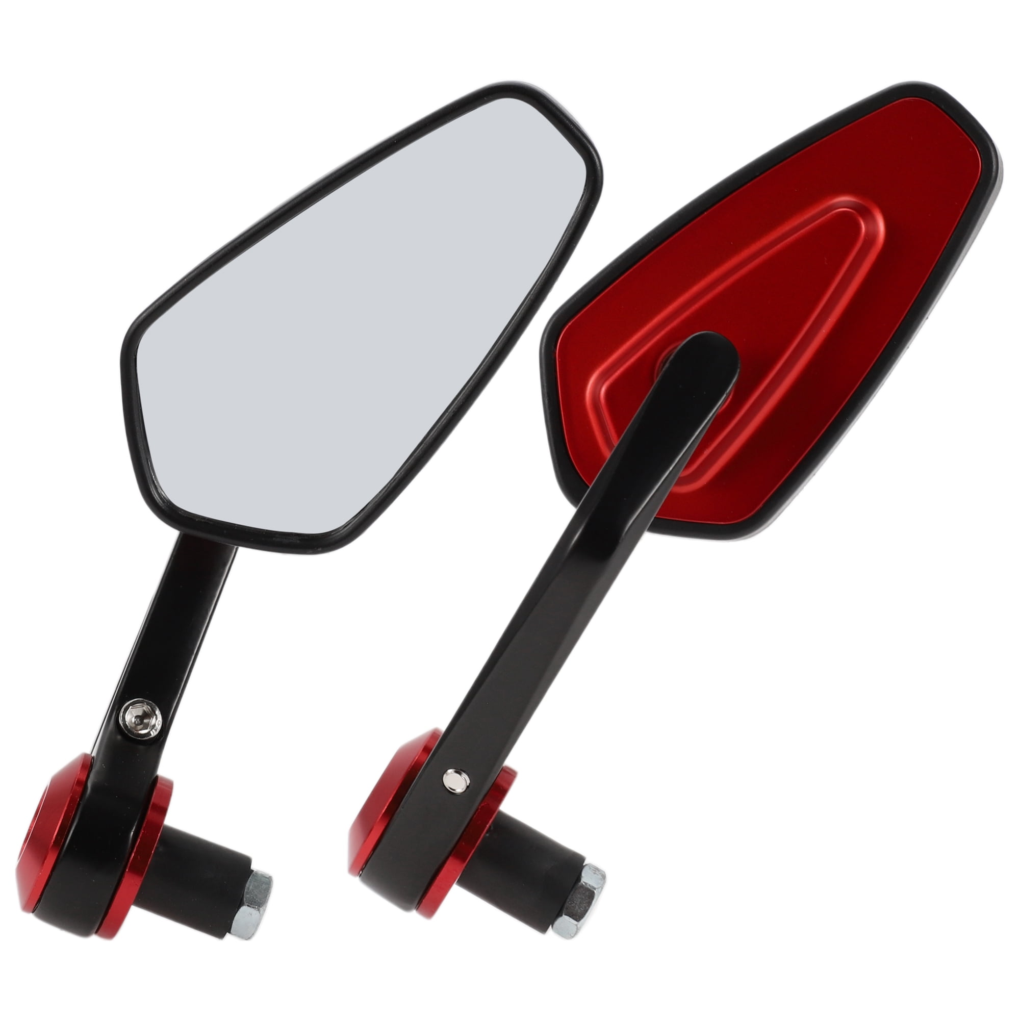 REPAIROCK Universal Motorcycle Rearview Mirrors - 2pcs Red Black M10x1.25 Thread Mirrors - View #6