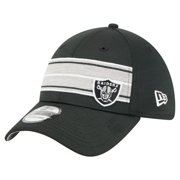 Men's New Era Black Las Vegas Raiders Stripes 39THIRTY Flex Hat