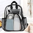 thumbnail image 5 of Clear Backpack for Stadium Approved Events, Multi Pocket Transparent Vinyl Bag with Mesh Bottle Holders, for Concerts Football Festivals Beach, Topliu, 5 of 9