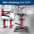 thumbnail image 2 of High-Capacity Hydraulic Transmission Jack - 1322 lb Lift, Featuring a Dual-Plunger System, 360° Rotation, 30° Tilting Saddle, and Durable Finish for Home Garage & Professional Auto Shops Red, 2 of 8