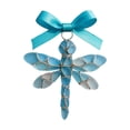 thumbnail image 2 of Adorno de hierro, lazo azul, cinta de metal, alambres retorcidos, colgante de cristal marino, decoración del hogar, decoración de otoño, decoración de habitación, elementos esenciales para dormitorio, 2 of 6