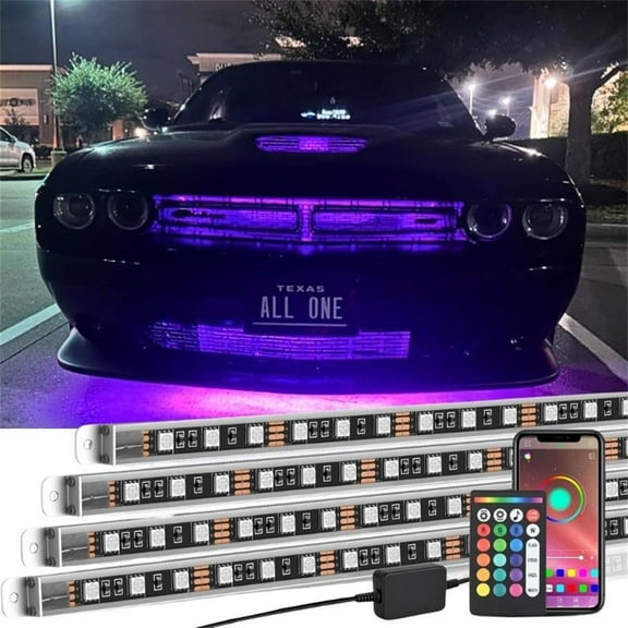 Nilight 4Pcs Underglow Neon Accent Strip Lights 396 LEDs RGB Door Assist Multi DIY Sound Active Function Music Mode with APP and Remote Control Underbody Light Strips for Car Truck RV