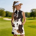 thumbnail image 5 of Teen Girls Sleeveless Dresses Flowy Dress Zip Neck Skort for Play On Course Party Summer Dresses 10-11 Years, 5 of 6