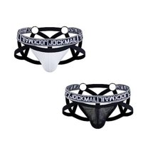 JOCKMAIL 2PCS/Pack Mens Breathable Jockstrap Athletic Supporters for Men Mens Thong Jock Strap Male Underwear