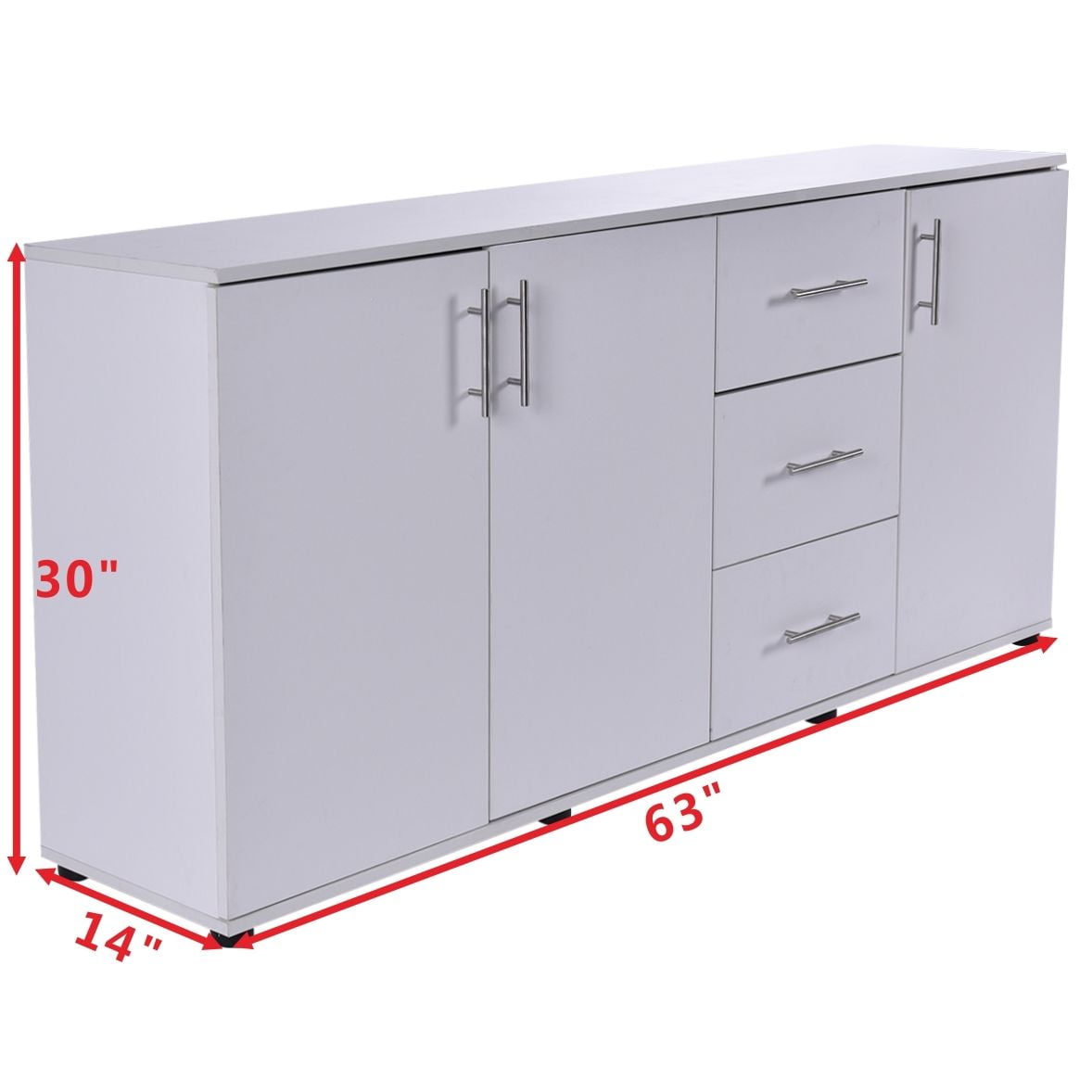 Costway Three Doors Storage Cabinet Cupboard Organizer Shelves Costway Three Doors Storage Cabinet Cupboard Organizer Shelves Pantry Kitchen Furniture