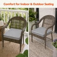 thumbnail image 4 of ROFIEJOX Outdoor Chair Cushions Set of 2, 19 x 19 x 3 Inch Water-Repellent Patio Seat Cushions with High-Resilience Foam, White Piping and Ties, Gray, 4 of 8