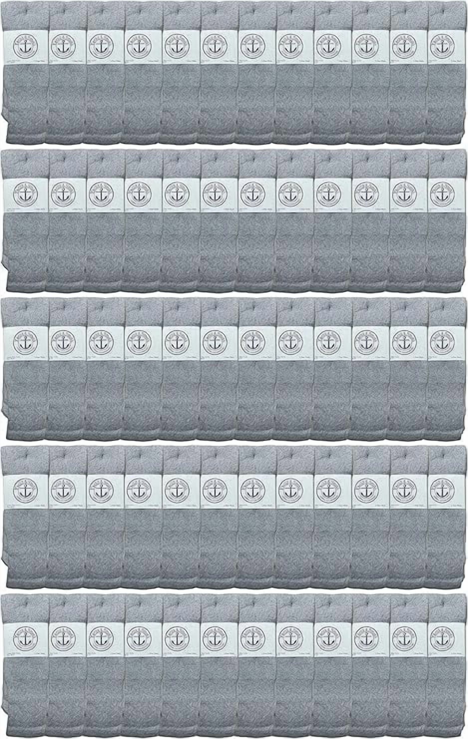 SOCKS'NBULK 60 Pairs Wholesale Bulk Sport Cotton Mens Crew, Ankle Socks, Value Deal, Size 10-13 (MENS GRAY TUBE)