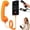 Orange, variant on Retro Phone Handset for iPhone and Android, Type-C Vintage Wired Handset with Microphone, Dial Bop Phone for Calls, Meetings, Christmas Gifts