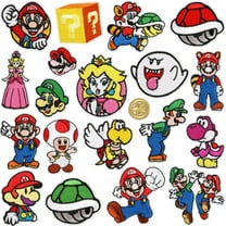 20pcs Anime Cartoon Mario Bros Chenille Patches Embroidered Iron On Patches, Crest Iron On Applique Patch for T-Shirt Jackets Jeans Vests Hats Backpacks DIY Craft