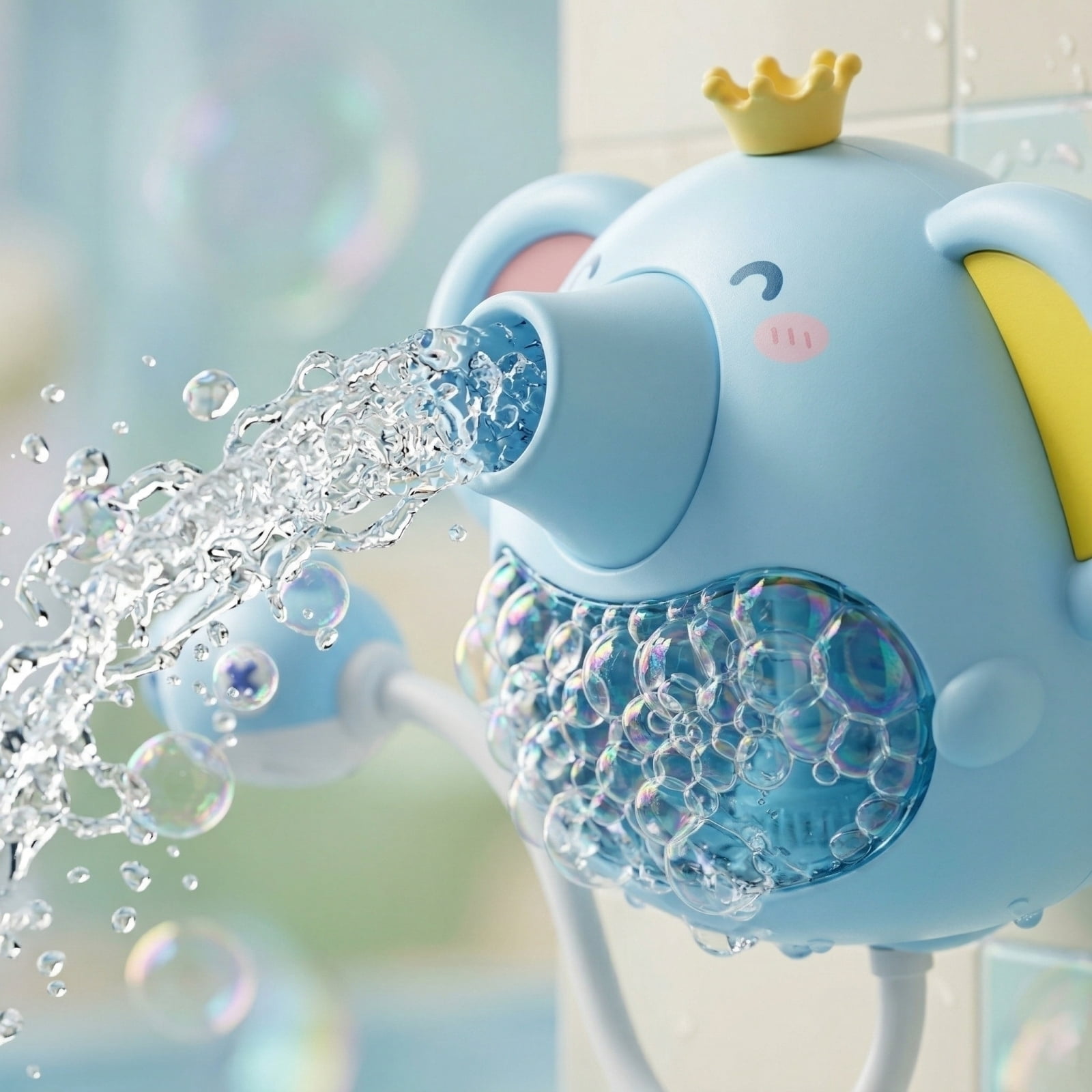 Elephant Spitting Bubble Shower Toy, Children's Water Play, Electric Water Spray, Summer Baby Shower In The Bathroom (Purple)
