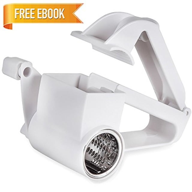 S'ELITE Rotary Cheese Grater with Bonus Cheese Making Ebook Handheld Parmesan Hard Cheese