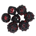 thumbnail image 2 of Juego de 7 dados huecos de cobre, portátiles, balanceados, rodantes, de metal grabado, poliédricos para juegos de mesa, color negro y rojo., 2 of 14