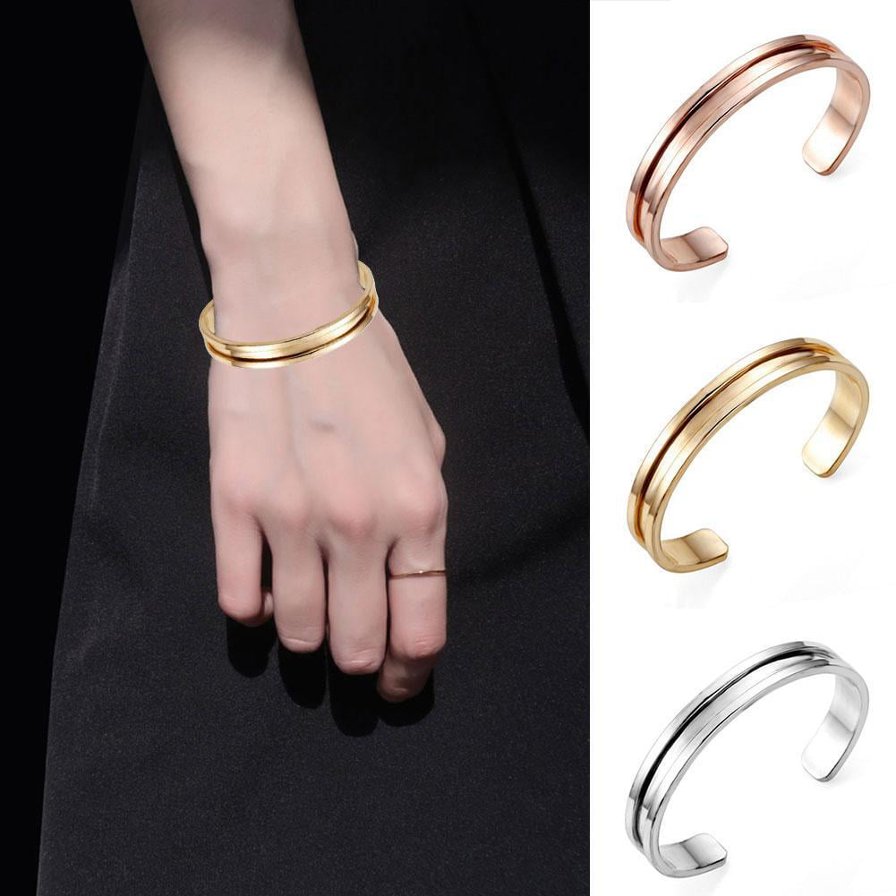 Trendy Women Hot 925 Sterling Silver Bangle Bamboo Joint Opening Cuff Bracelet t 