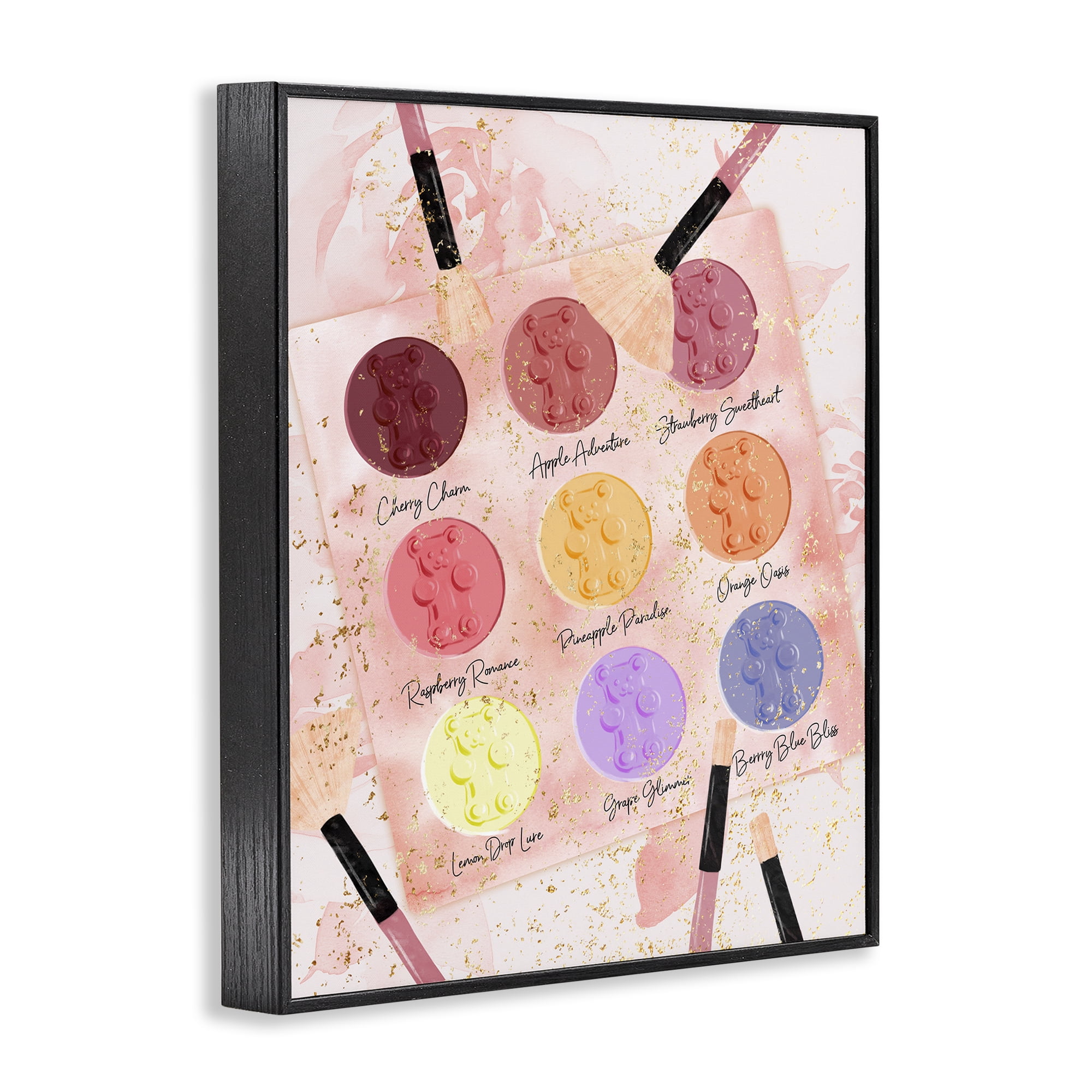 Stupell Industries Eyeshadow Makeup Palette Beauty & Fashion Painting Black Framed Art Print Wall Art, 24 x 30