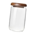 thumbnail image 1 of Tarro de almacenamiento de vidrio con tapa de madera Strade Fareast Limited 600ml, 1 of 8