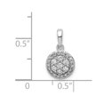 thumbnail image 4 of Real 14kt White Gold 1/4ct. Diamond Round Halo Cluster Pendant; for Adults and Teens; for Women and Men, 4 of 4