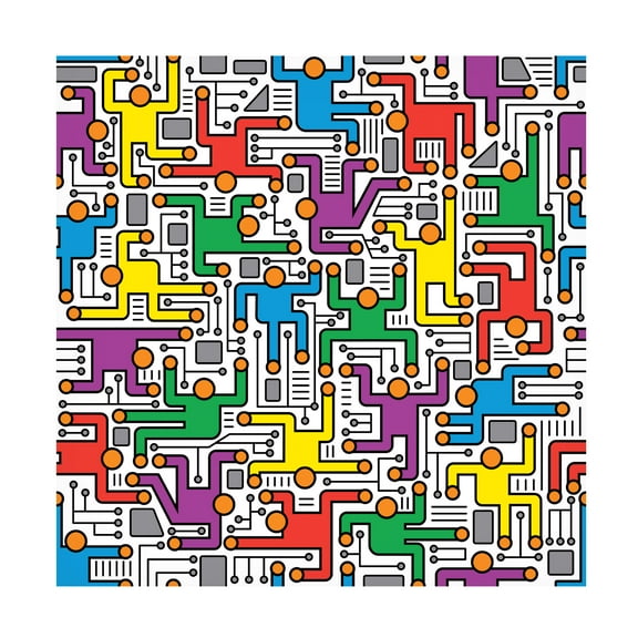 Ron Magnes 'Social Network Circuit Board Pattern' Canvas Art