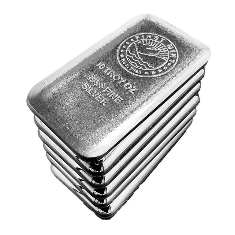 10 oz First Mint Silver Cast Bar .999 Fine - Walmart.com