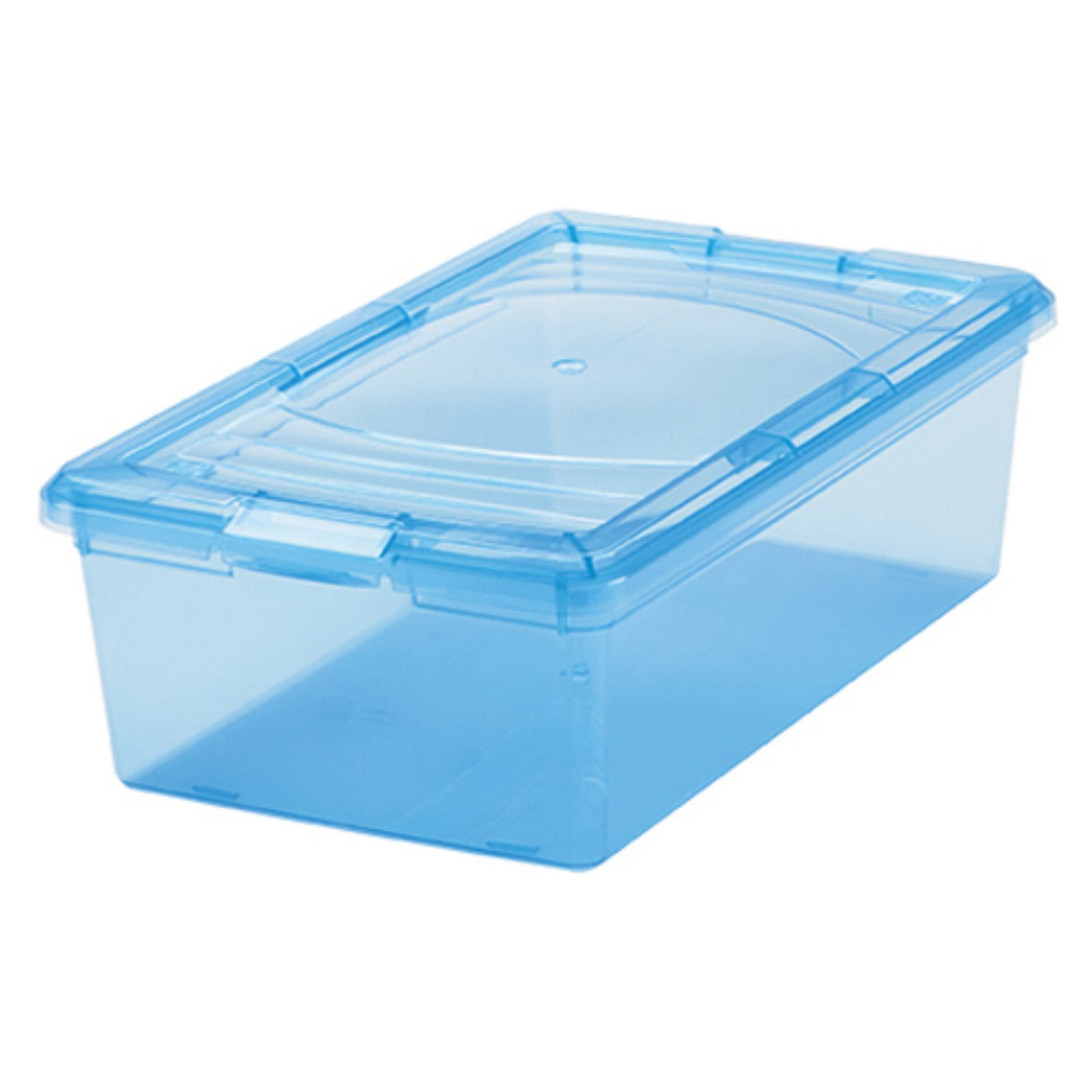 IRIS 13.5 Qt. Modular Plastic Storage Box, Trans Blue