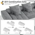 thumbnail image 2 of 170" Oversized Modular Sectional Sofa, L-Shaped Cloud Couch with 28.5" Extra Deep Seat and 14" Wide Armrests, 5 Seater Chenille Convertible Couches for Living Room, Grey, 2 of 9