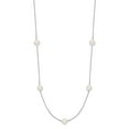 thumbnail image 2 of Primal Gold 14 Karat White Gold 5-6mm Round White Freshwater Cultured Pearl 9-Station Necklace, 2 of 5