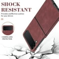 thumbnail image 6 of Dteck for Samsung Galaxy Z Flip 4 6.7" 2022 Lightweight & Ultra-Thin Folding Case, PU Leather Anti-Drop Shockproof Protective Case for Samsung Z Flip 4 5G Ladies Girls Women Men, Winered, 6 of 7