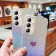 thumbnail image 6 of for Samsung Galaxy S23 FE 5G Case Iridescent Holographic, Gradient Bling Glitter Clear Phone Case with Camera Lens Cover Soft Shockproof Cute Heart S23 FE Case for Women Girls 6.4" (Purple Heart), 6 of 10