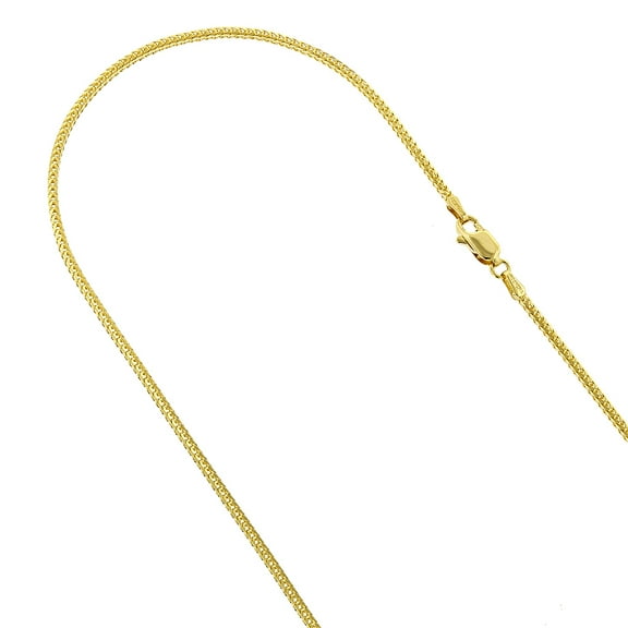14K Yellow Gold Solid Franco Chain 1.8mm Wide Necklace with Lobster Clasp 24 inches long