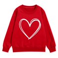 thumbnail image 6 of KAUOD Girls Cute Heart Print Sweatshirts Long Sleeve Crew Neck Ribbed Cuffs Pullover Tops Teen Kids Cotton Soft Clothes, 6 of 7