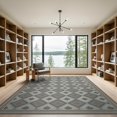 thumbnail image 2 of ODIKA 9'x12' Washable Area Rug Low Pile, Flatwoven, Farmhouse Slate Ivory Repeating Motif Symmetrical Juniper Neutral for Great Room, Indoor Concept, Large Living, 2 of 7