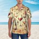 thumbnail image 2 of Fotbe Wine Camisa Hawaiana para Hombre Unisex – Camisa Casual de Verano con Botones de Manga Corta de Algodón y Lino,3X-Large, 2 of 7