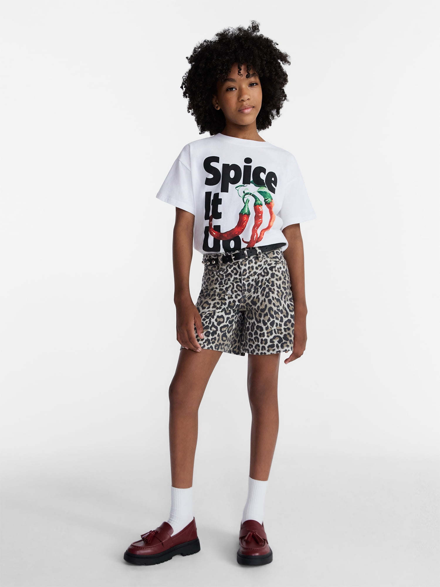 Weekend Academy Girls Printed Baggy Jean Shorts, Sizes 4-18